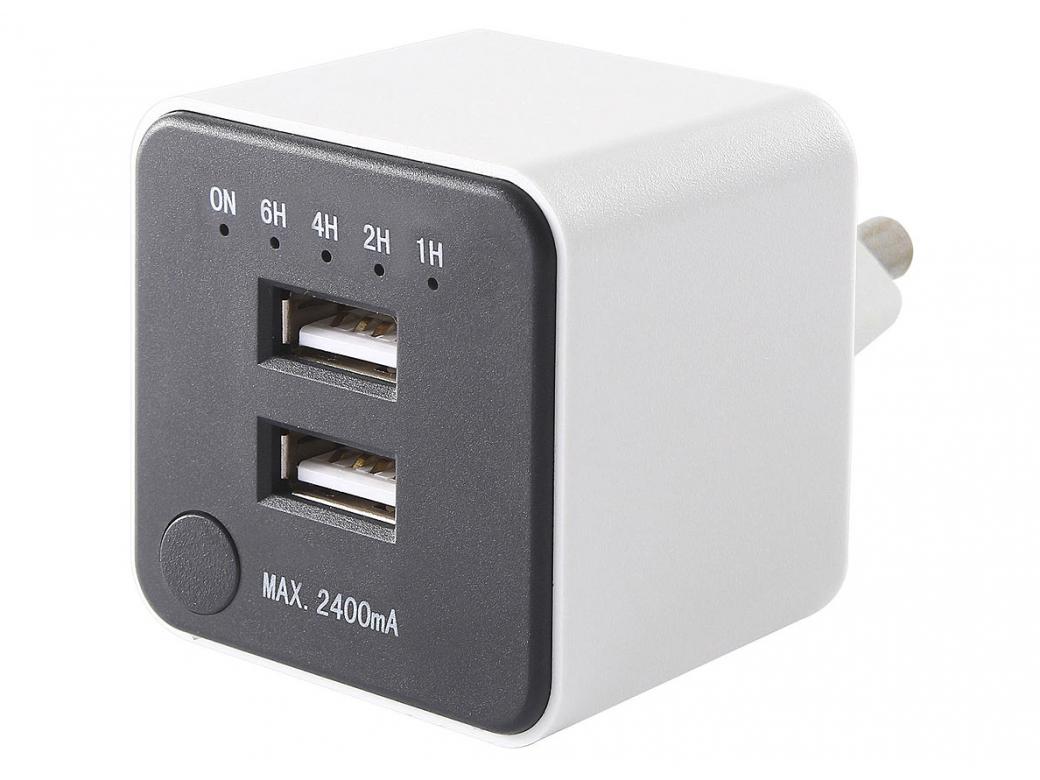 USB-LADER 2 X USB 2,4A + TIMER