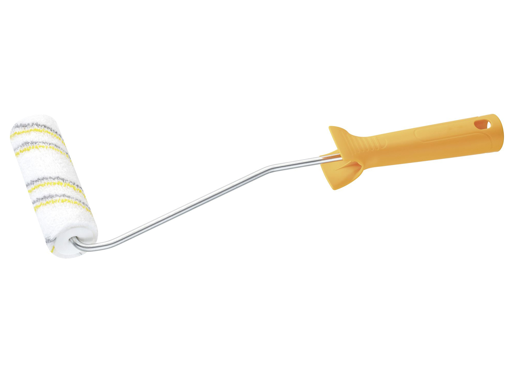 LAKROLLER 12CM Ø30 MICROVEZEL GEEL/GRIJS 5MM RUW + BEUGEL Ø6 37CM