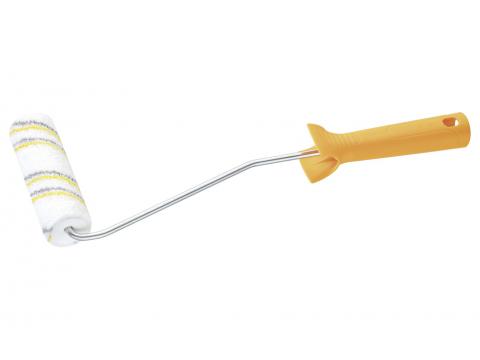 LAKROLLER 12CM Ø30 MICROVEZEL GEEL/GRIJS 5MM RUW + BEUGEL Ø6 37CM