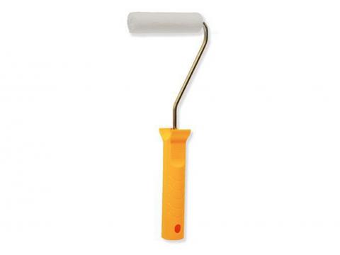 ROULEAU LAQUE 6CM Ø15 FEUTRE BLANC 5MM LISSE + MONTURE Ø6 19CM