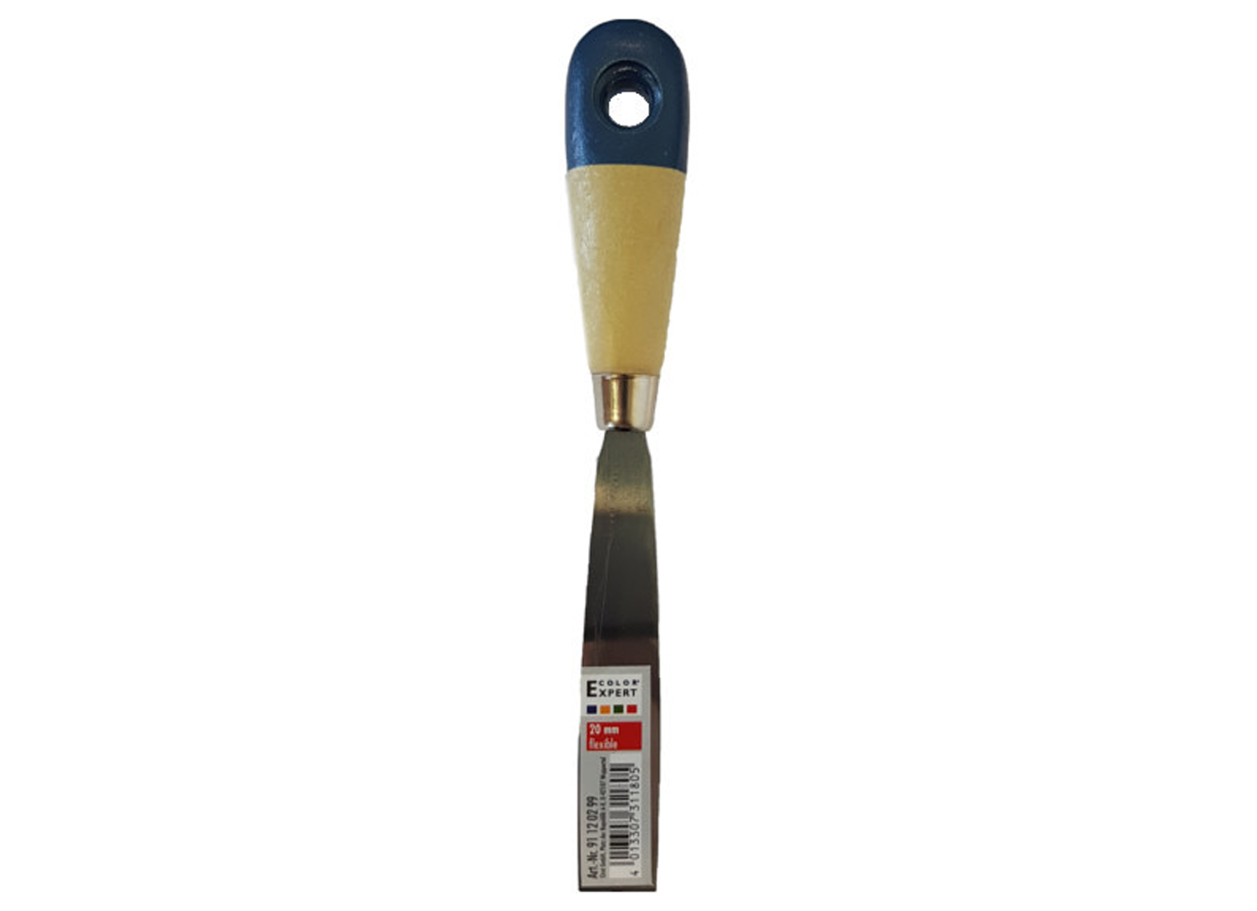COUTEAU A ENDUIRE FLEXIBLE LAME POLIE POIGNEE BOIS 20MM