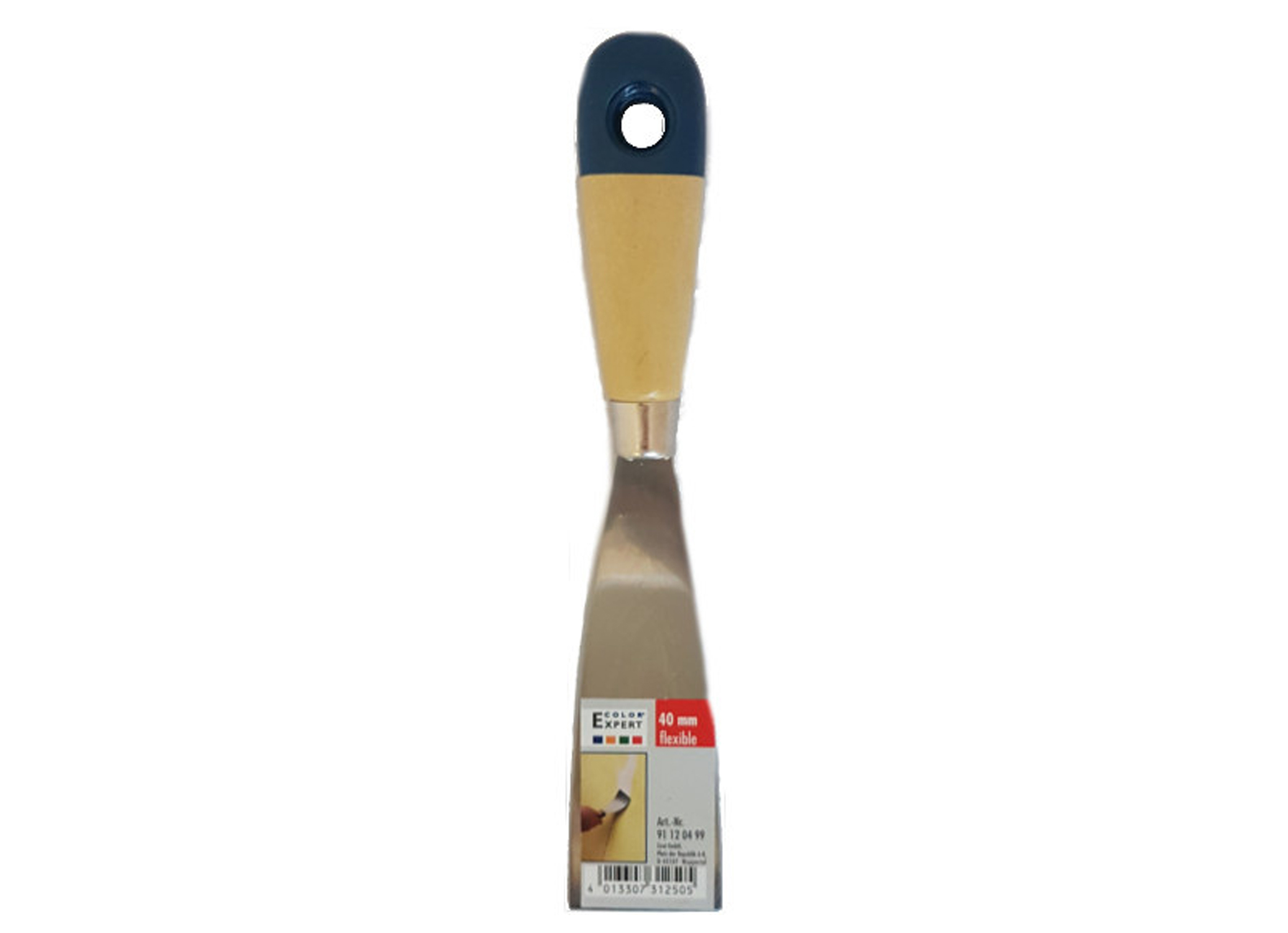 COUTEAU A ENDUIRE FLEXIBLE LAME POLIE POIGNEE BOIS 40MM