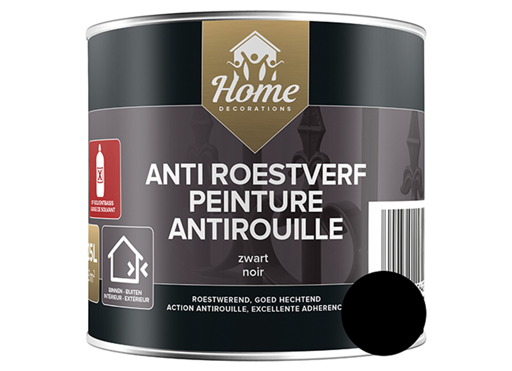 PEINTURE ANTIROUILLE BRILLANT NOIR 9005 250ML