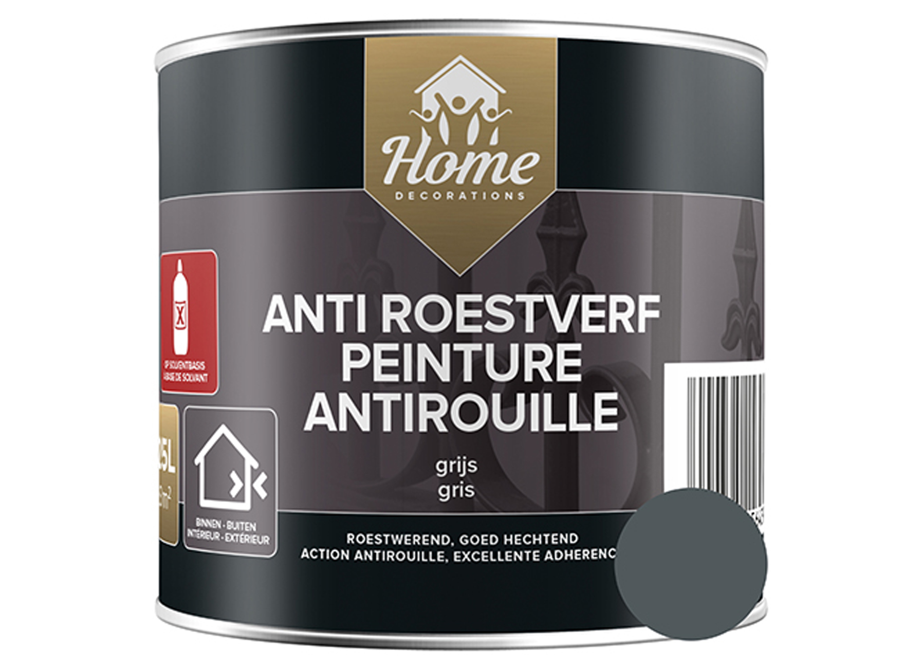 HOOGGLANS ANTI ROESTVERF GRIJS 7001 250ML