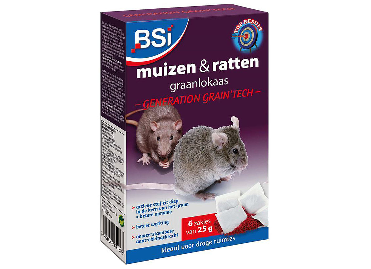 BSI GENERATION GRAIN''TECH GRANULES RATS & SOURIS 6X25G