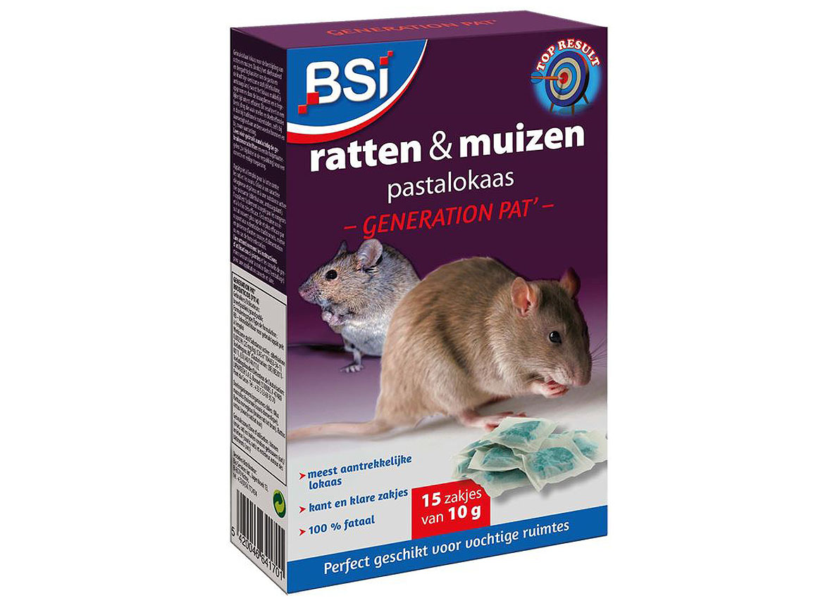 BSI GENERATION PAT'' PATE RATS & SOURIS 15X10G