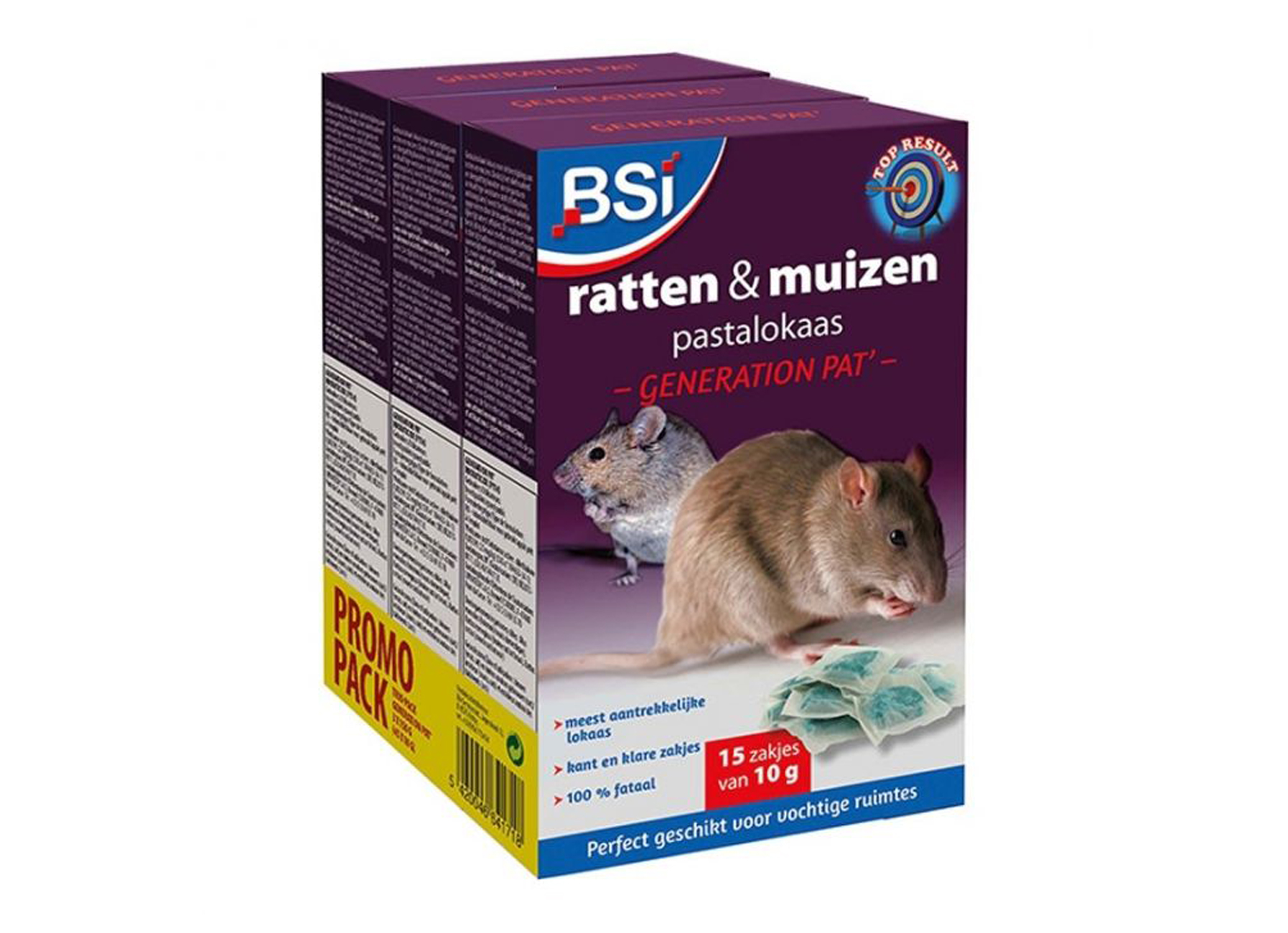 BSI GENERATION PAT'' PATE RATS & SOURIS 3X(15X10G)