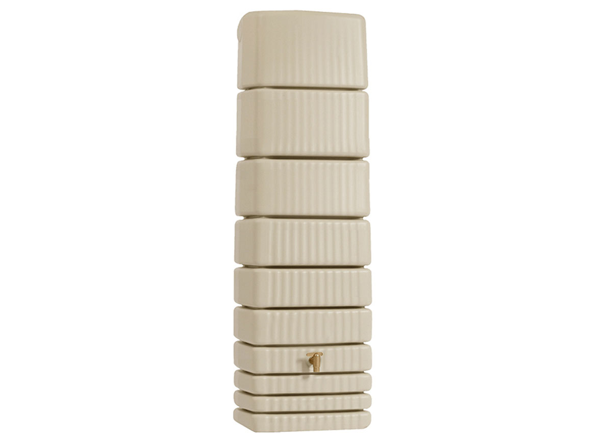 Regenton Muurmodel Slim 650l Zandkleurig + Kraan