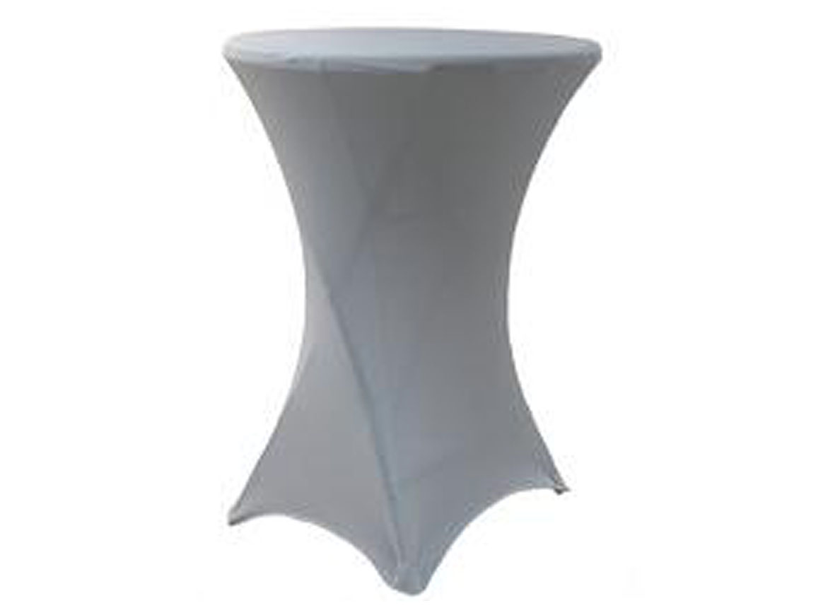 HOUSSE POUR TABLE COCKTAIL HAUTE Ø80CM - ARGENT