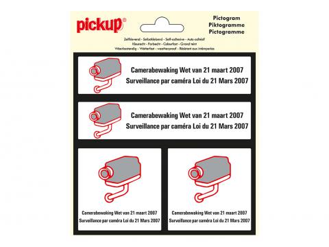 PICTOGRAMME 15X15CM SURVEILLANCE CAMERA LOI BELGE 4 SUR 1