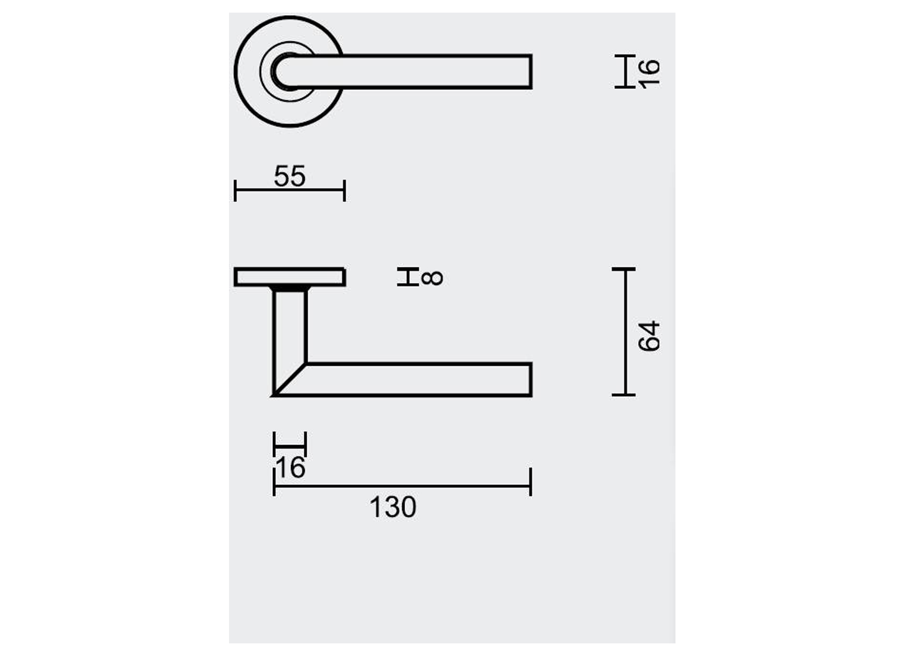 DEURKRUK MAT ZWART ROND 90° HOEK SHEFFIELD 16MM