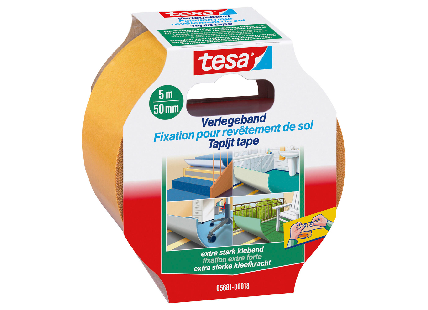 TESA TAPIJTTAPE EXTRA STERK 5MX50MM