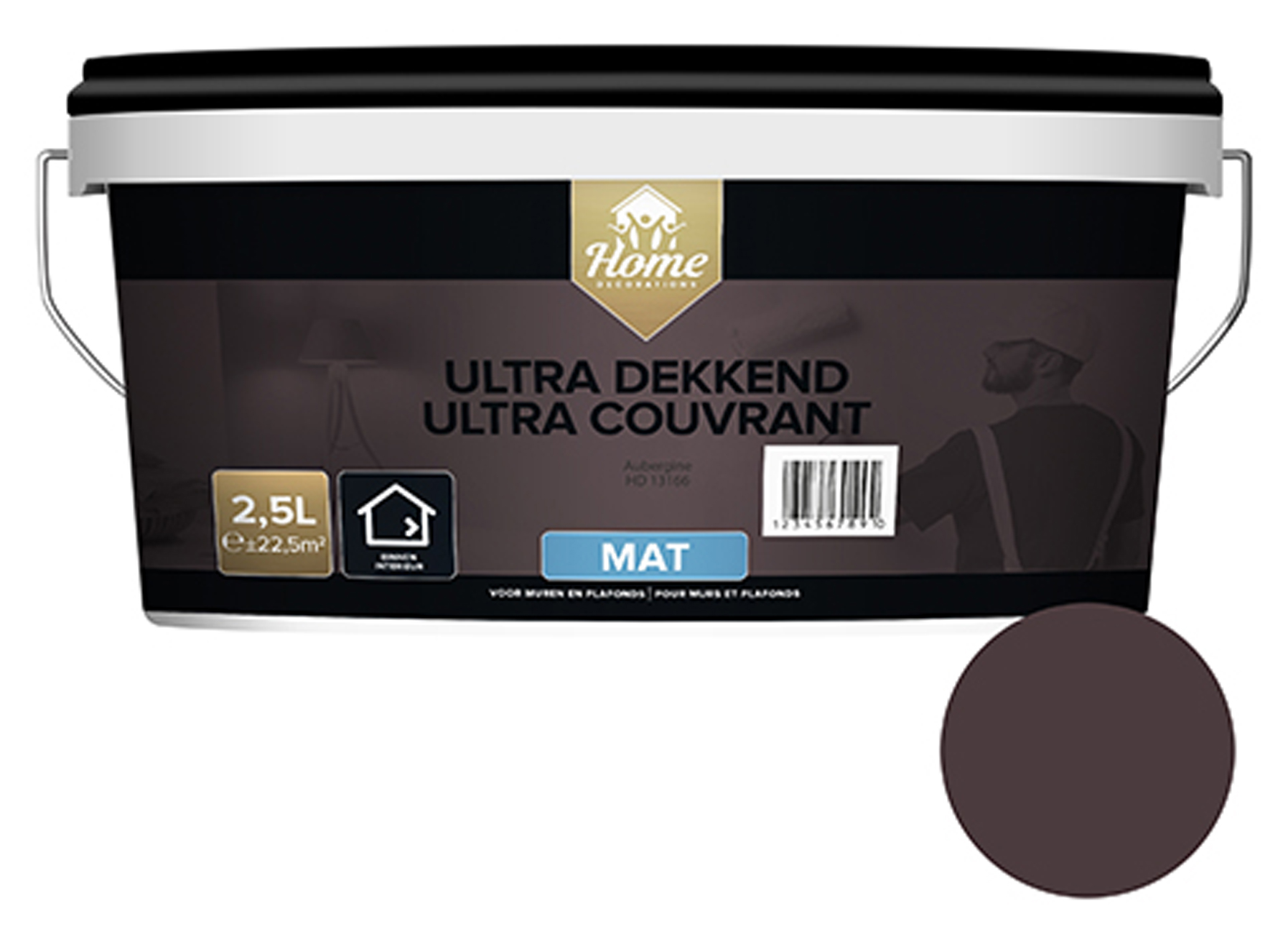 HOMEDECOR ULTRA DEKKEND MAT AUBERGINE 2.5L