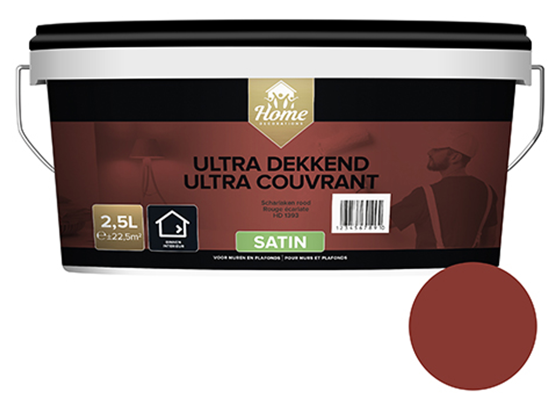 HOMEDECOR ULTRA DEKKEND SATIN SCHARLAKEN ROOD 2.5L