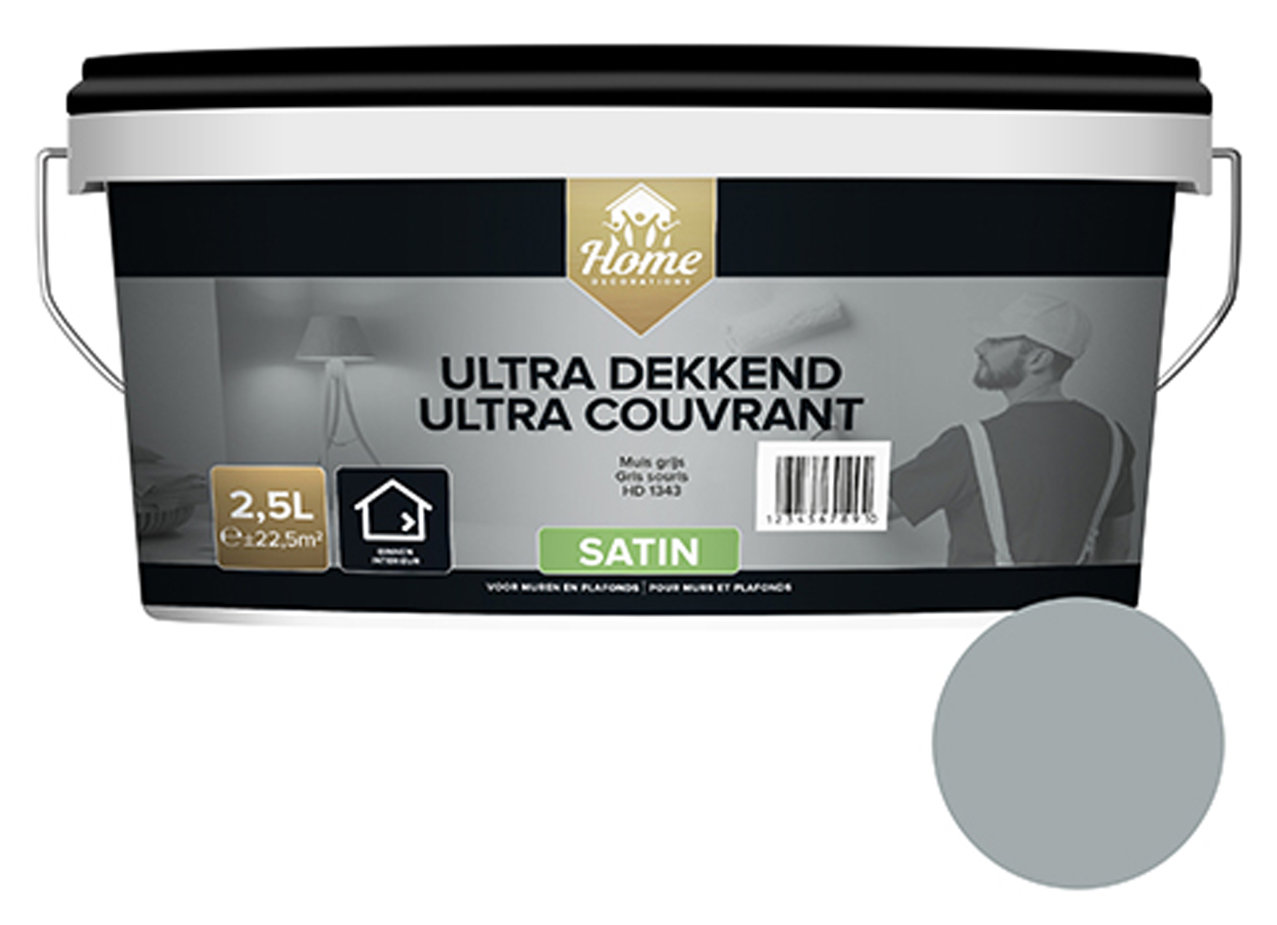 HOMEDECOR ULTRA DEKKEND SATIN MUIS GRIJS 2.5L