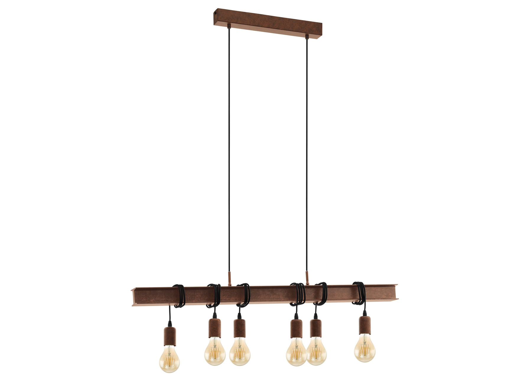 EGLO HANGLAMP STAAL/BRUIN TOWNSHEND 4 6X60W