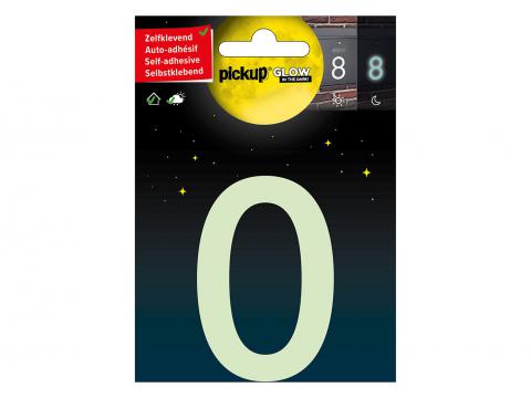 GLOW IN THE DARK HUISNUMMER 0 7,5 CM