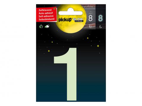 GLOW IN THE DARK HUISNUMMER 1 7,5 CM