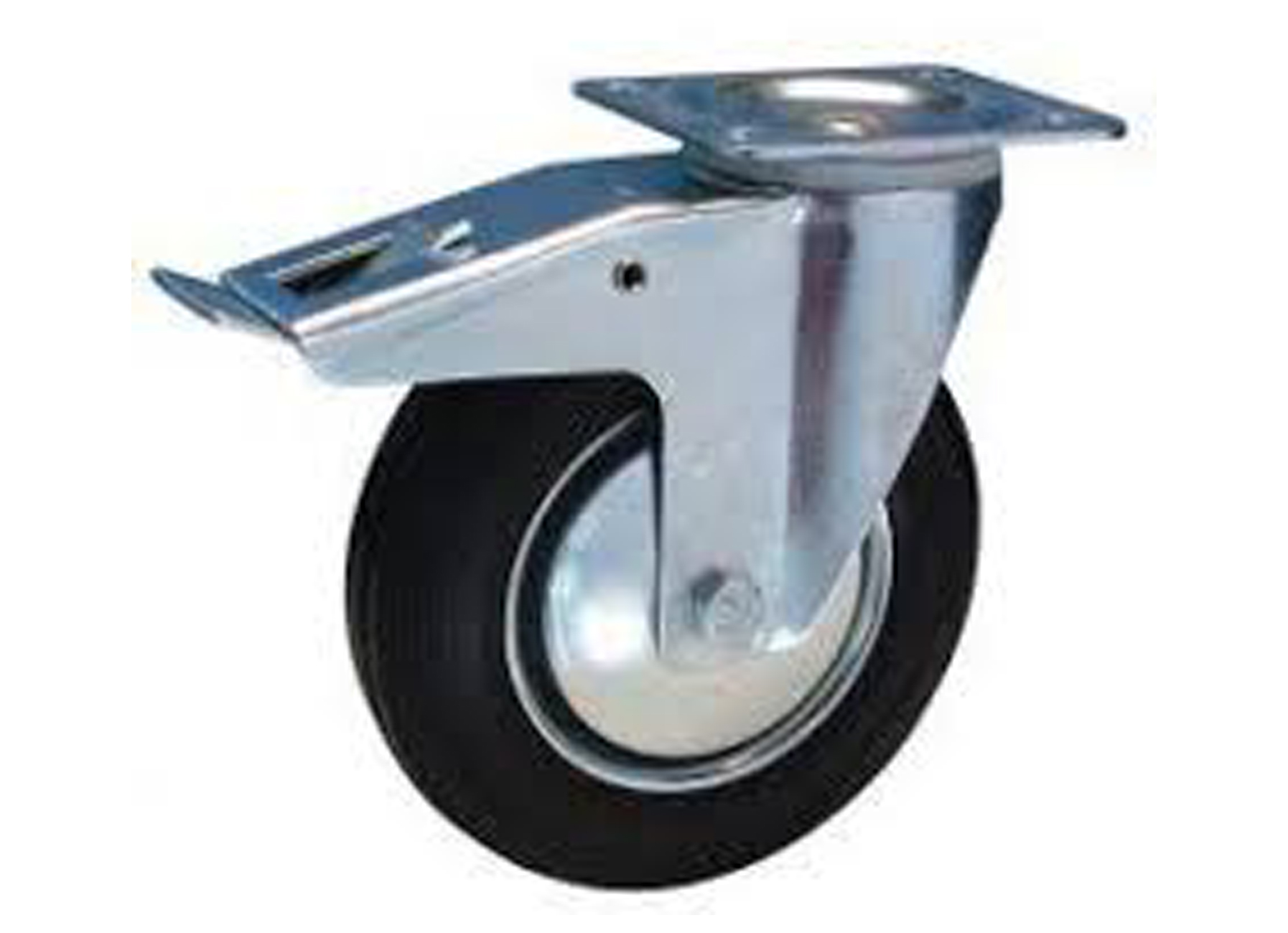 ROULETTE + BLOCAGE CAOUTCHOUC 125MM