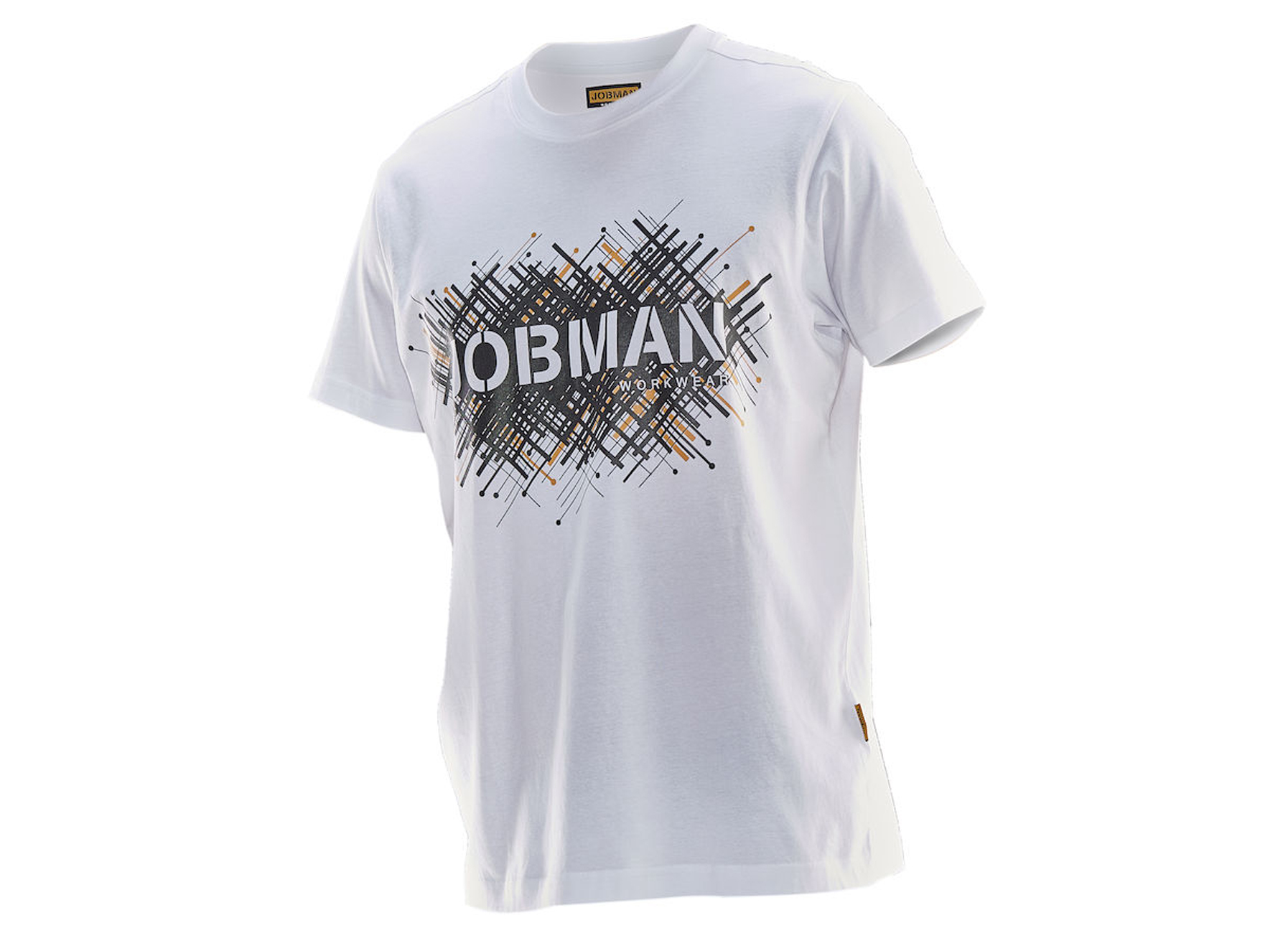 JOBMAN T-SHIRT SPIKE WIT/ZWART M