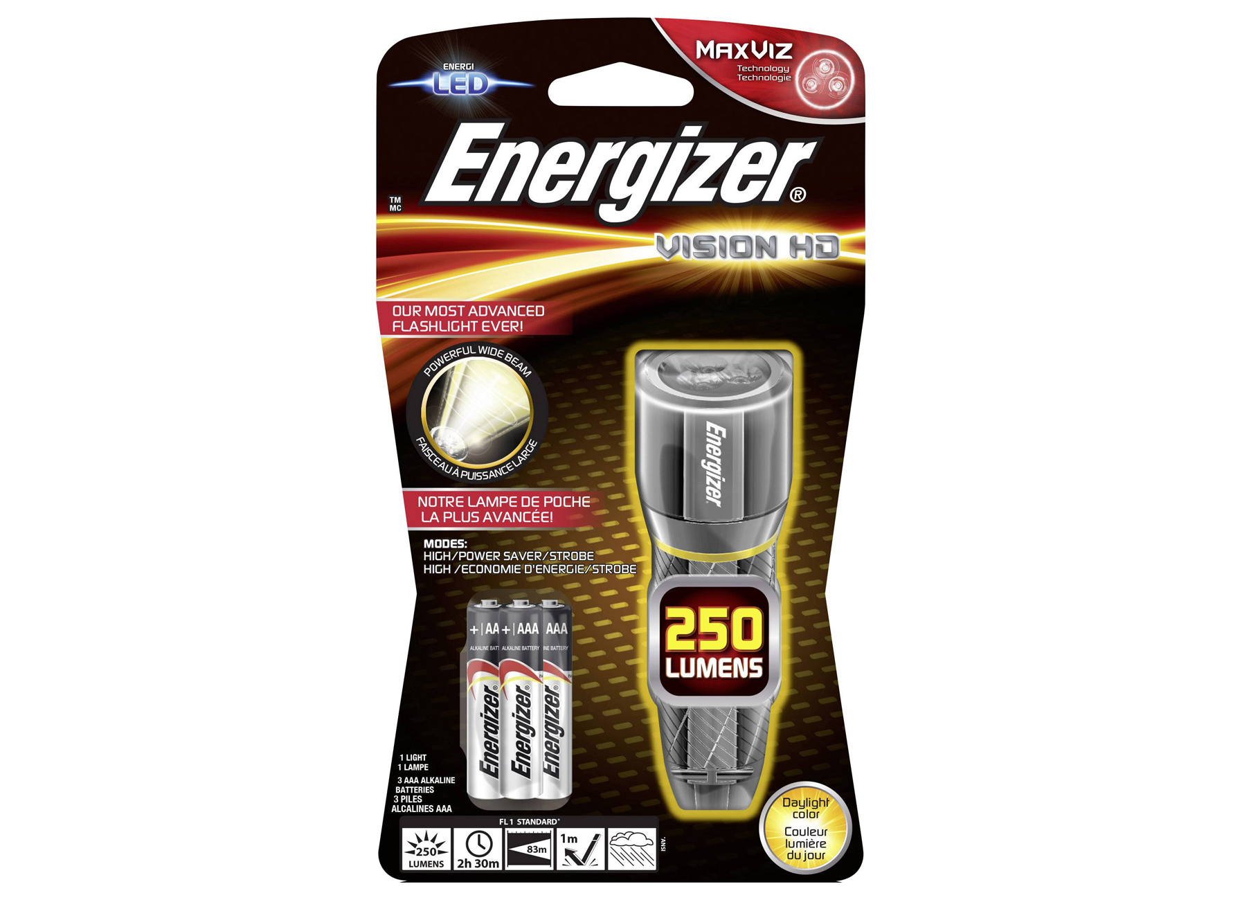 ENERGIZER ZAKLAMP VISION HD + 3 AAA BATTERIJEN