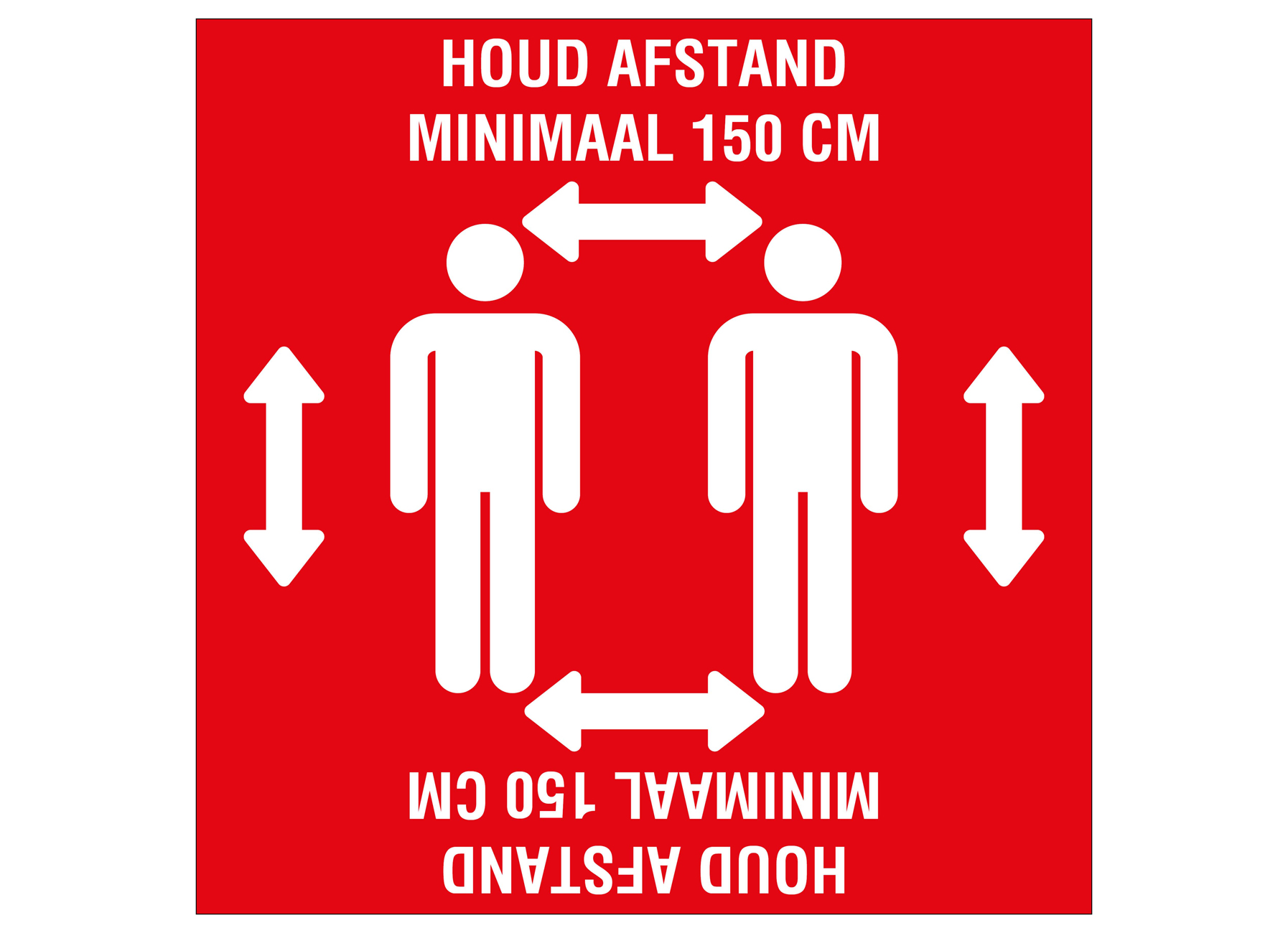 VLOERSTICKER ''HOUD 1.5M AFSTAND'' ROOD 280X280MM
