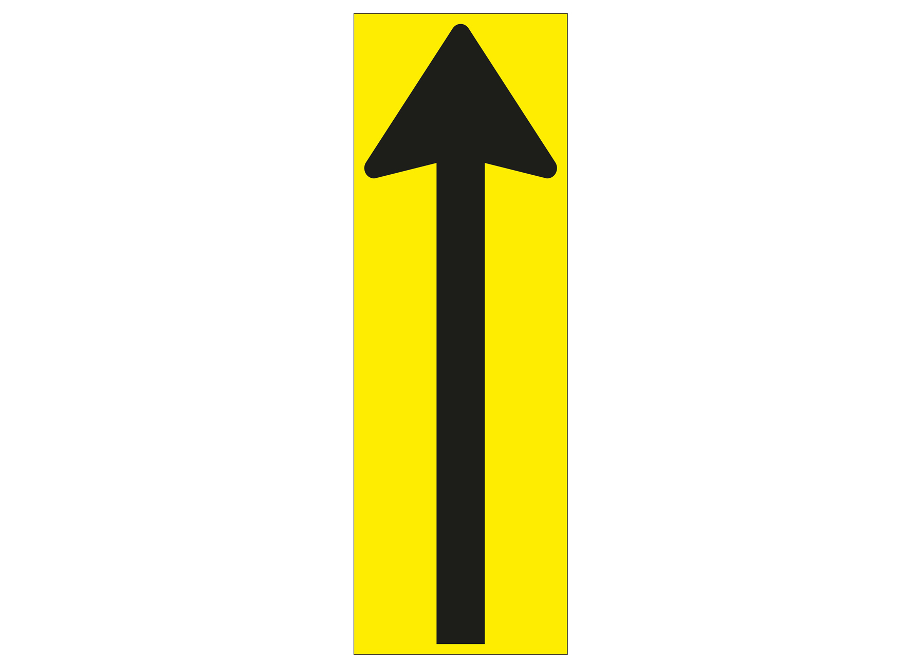 VLOERSTICKER RICHTINGSPIJL GEEL/ZWART 300X100MM