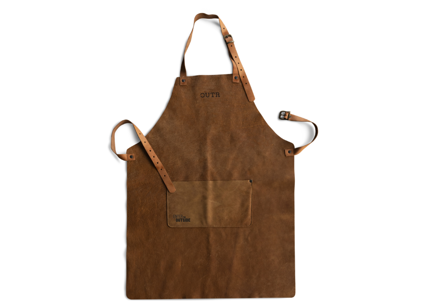 OUTR Tablier Barbecue en Cuir Camel Bright