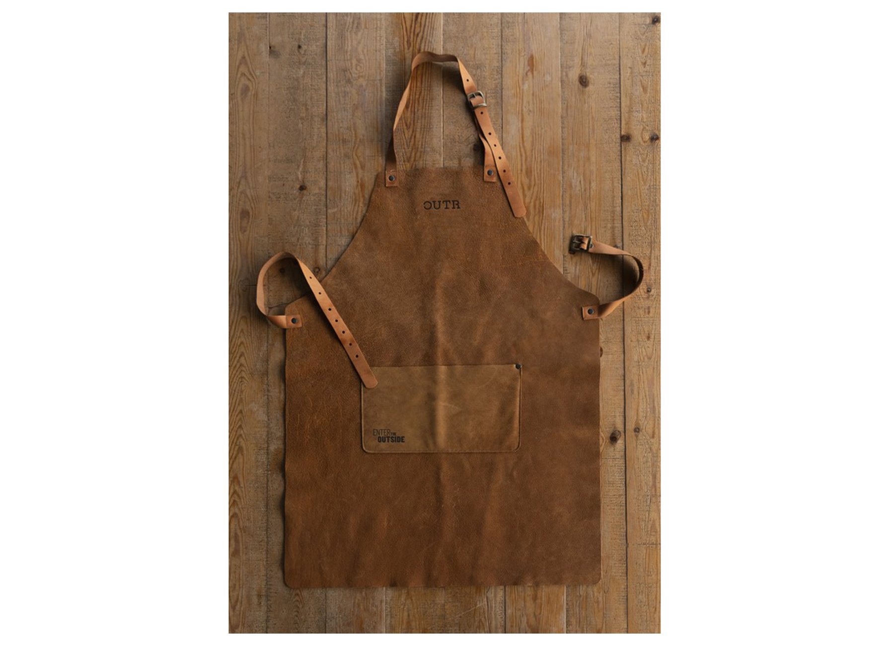 OUTR TABLIER POUR BBQ EN CUIR CAMEL BRIGHT