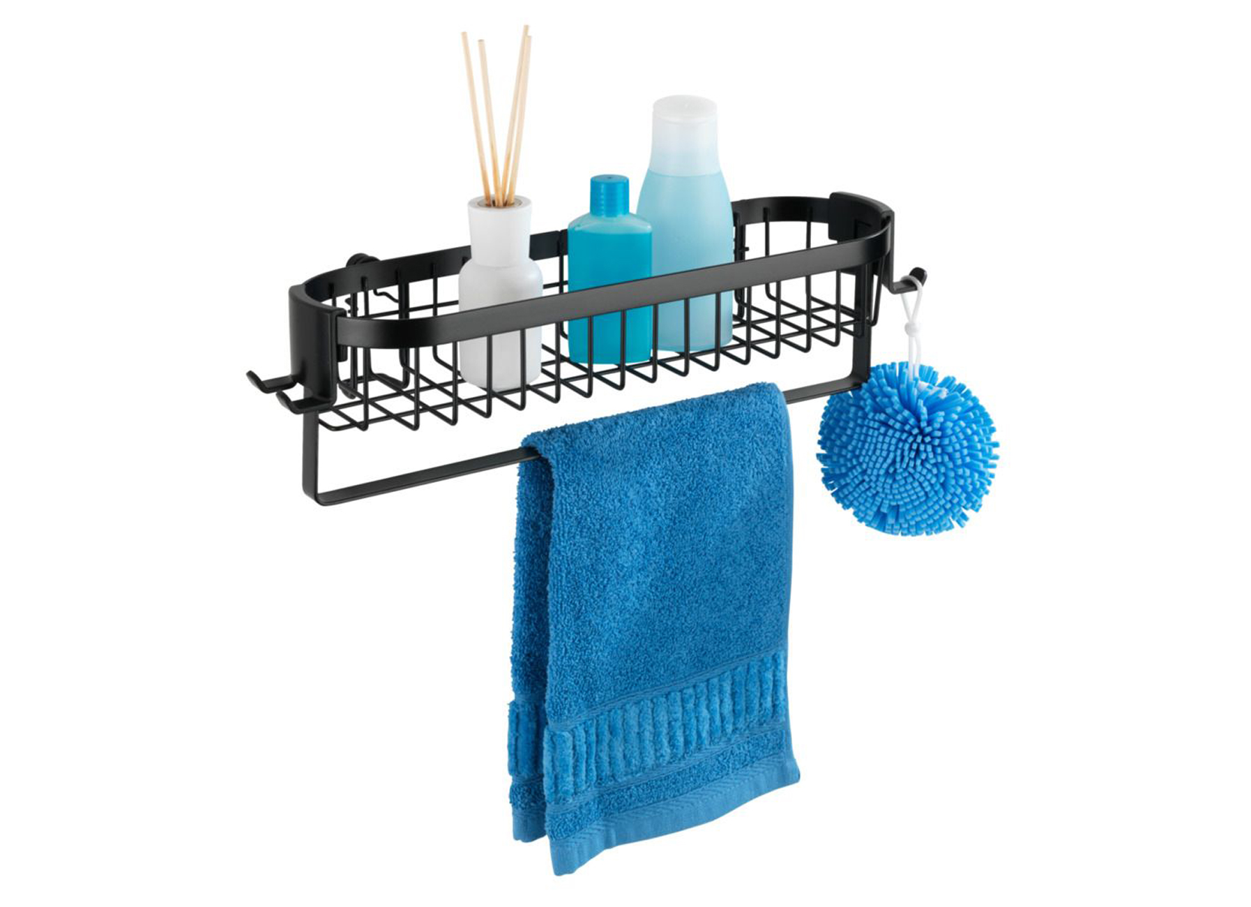 ETAGERE MURALE AVEC CROCHETS CLASSIC PLUS NOIR