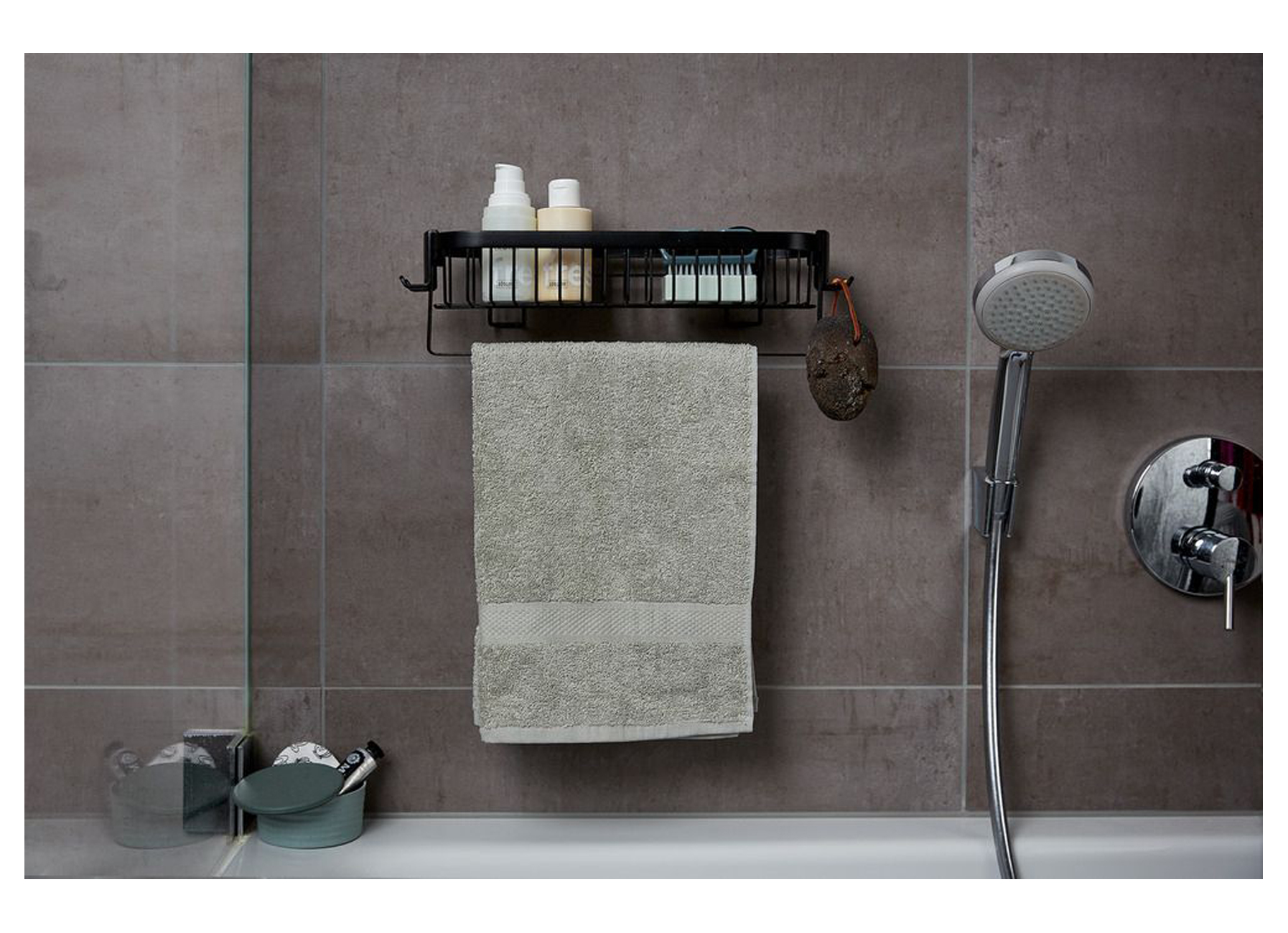 ETAGERE MURALE AVEC CROCHETS CLASSIC PLUS NOIR