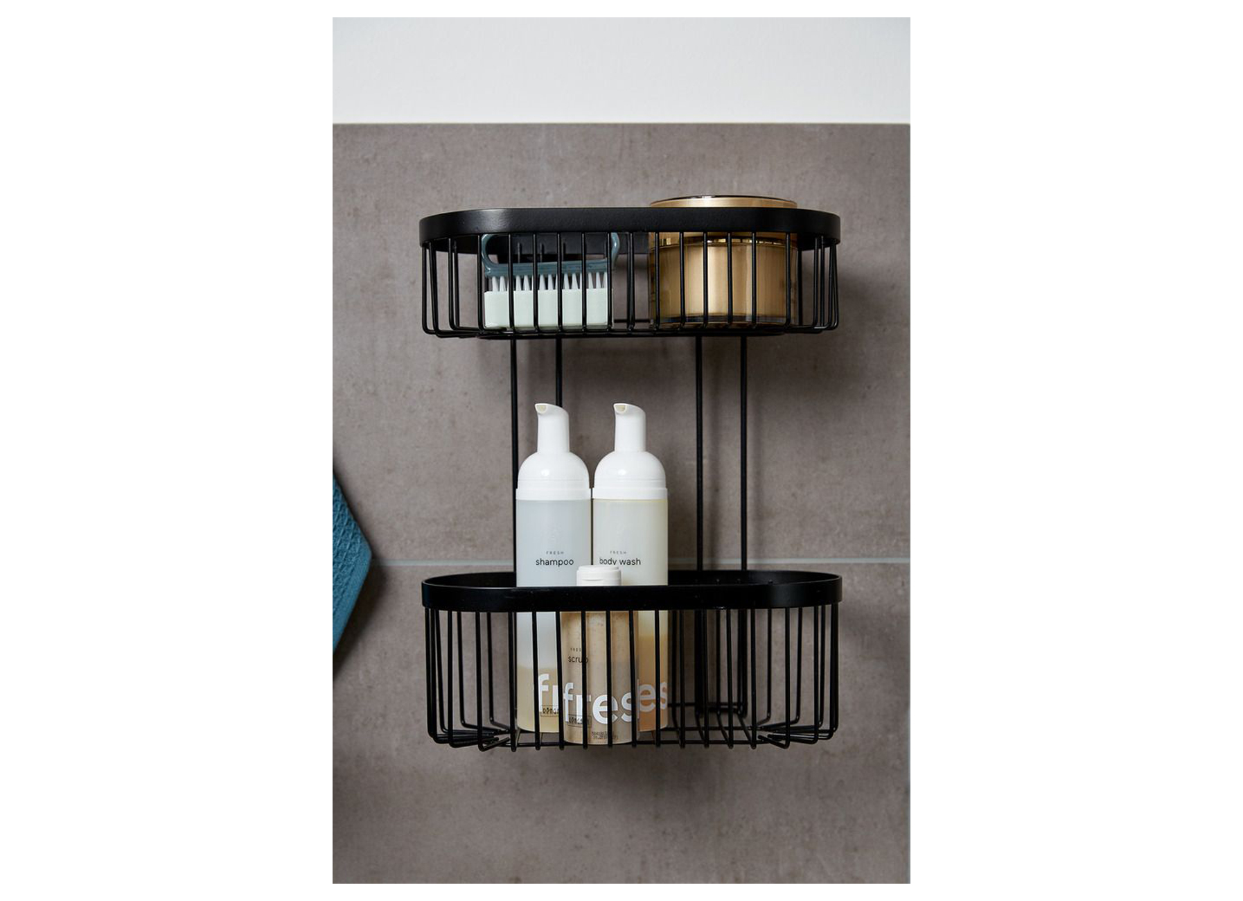 ETAGERE MURALE A 2 NIVEAUX CLASSIC PLUS NOIR