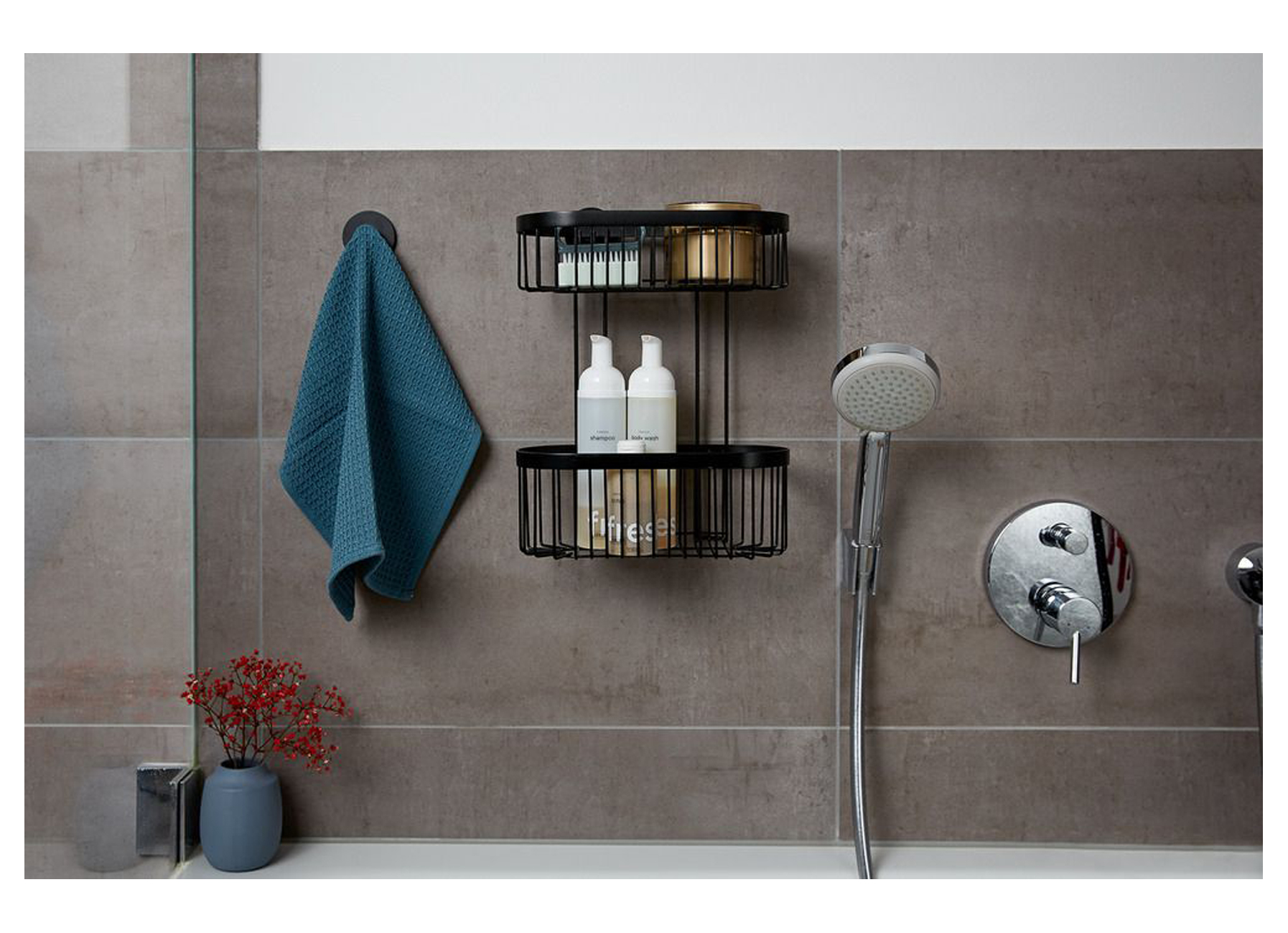 ETAGERE MURALE A 2 NIVEAUX CLASSIC PLUS NOIR