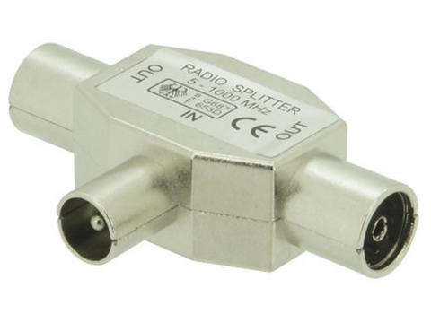 COAX SPLITTER AUDIO V-V-M METAAL