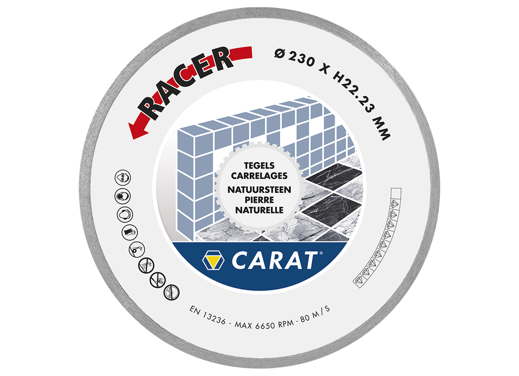 CARAT TEGELS / NATUURSTEEN BRILLIANT TYPE RACER CDB Ø125x22.23MM (2STK)