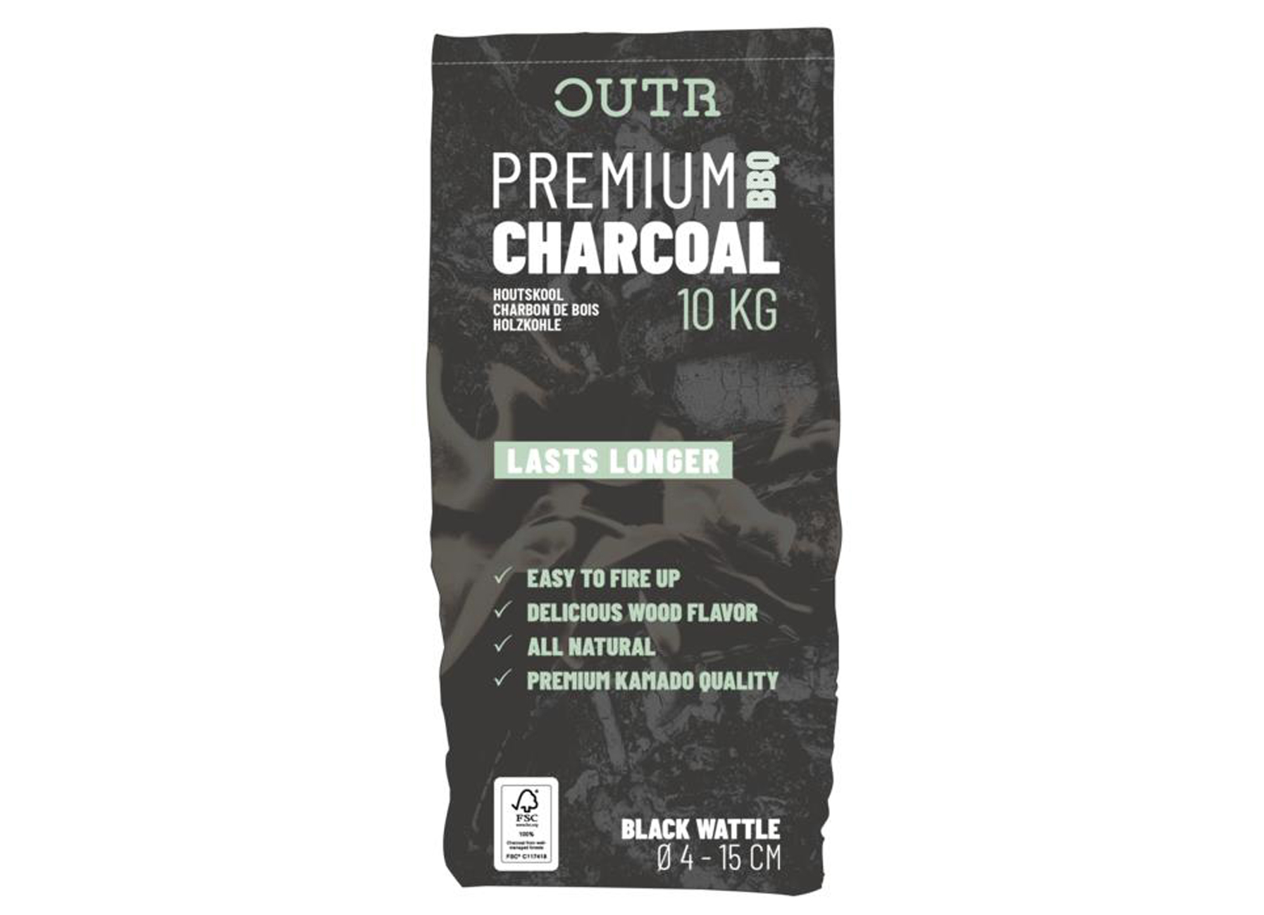 KAMADO CHARCOAL BLACK WATTLE 10KG