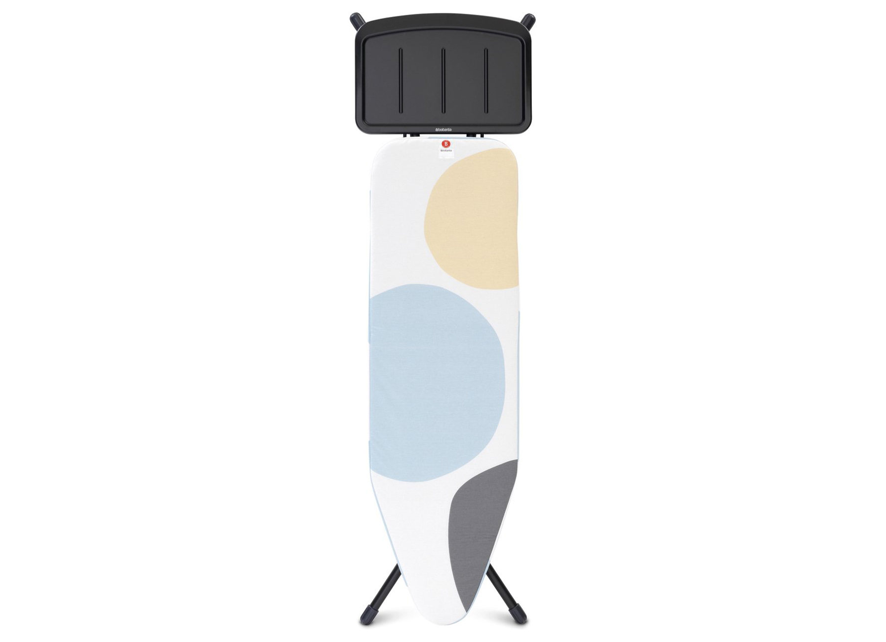 BRABANTIA STRIJKPLANK B 124X38CM PERFECT FLOW SPRING BUBBLES STOOMUNITHOUDER