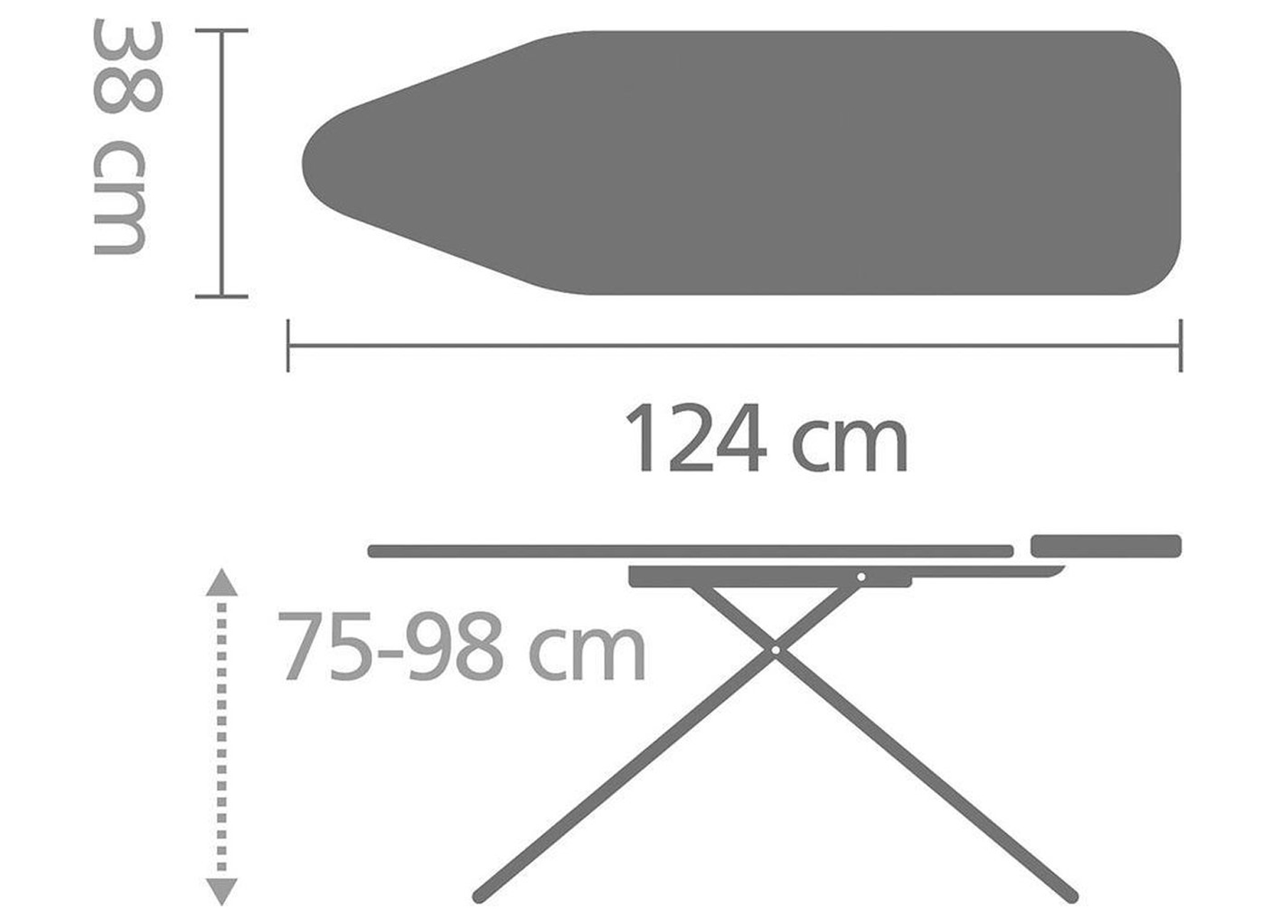 BRABANTIA STRIJKPLANK B 124X38CM PERFECT FLOW SPRING BUBBLES STOOMUNITHOUDER