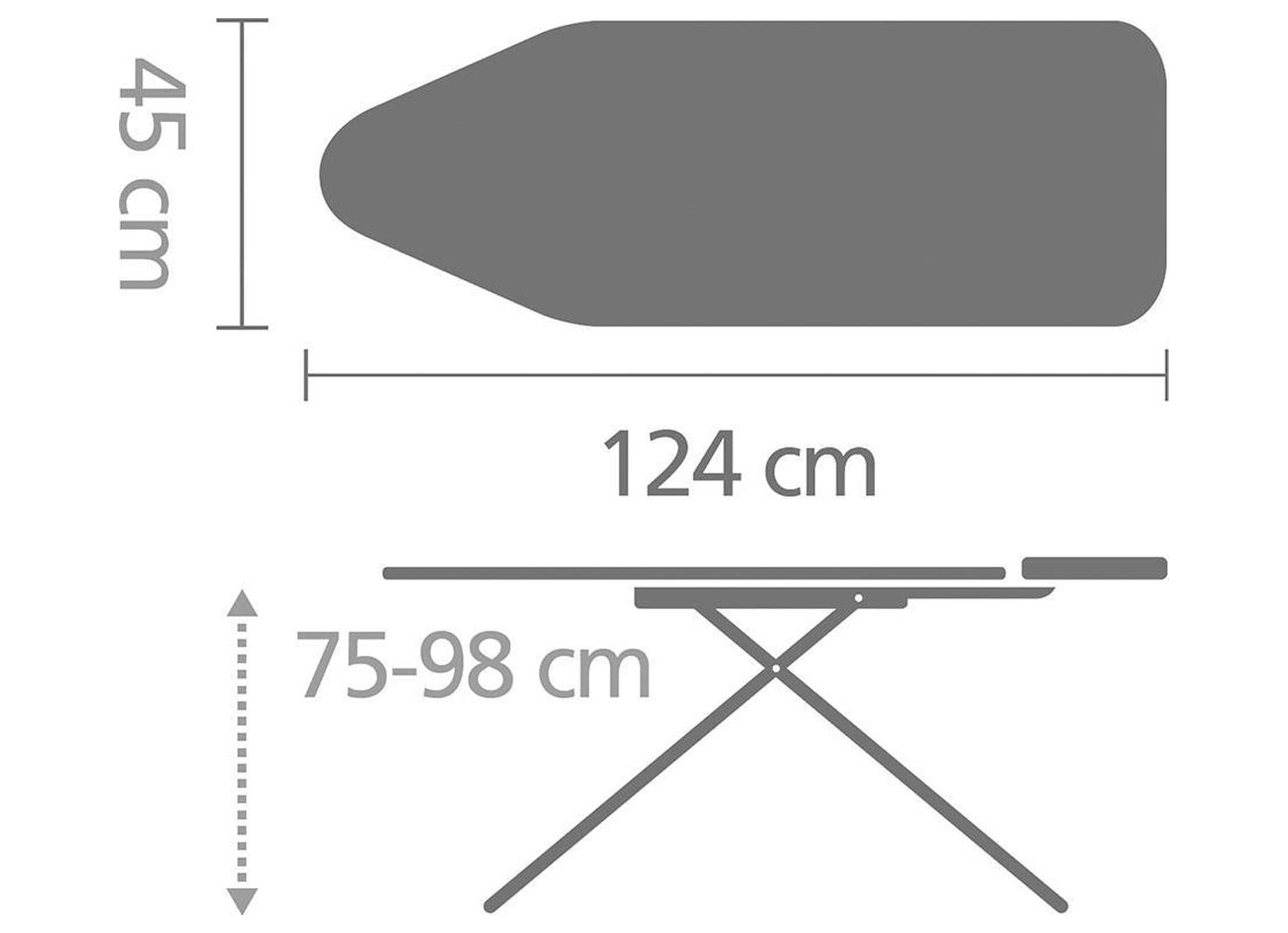 BRABANTIA STRIJKPLANK C 124X45CM PERFECT FLOW SPRING BUBBLES STOOMUNITHOUDER