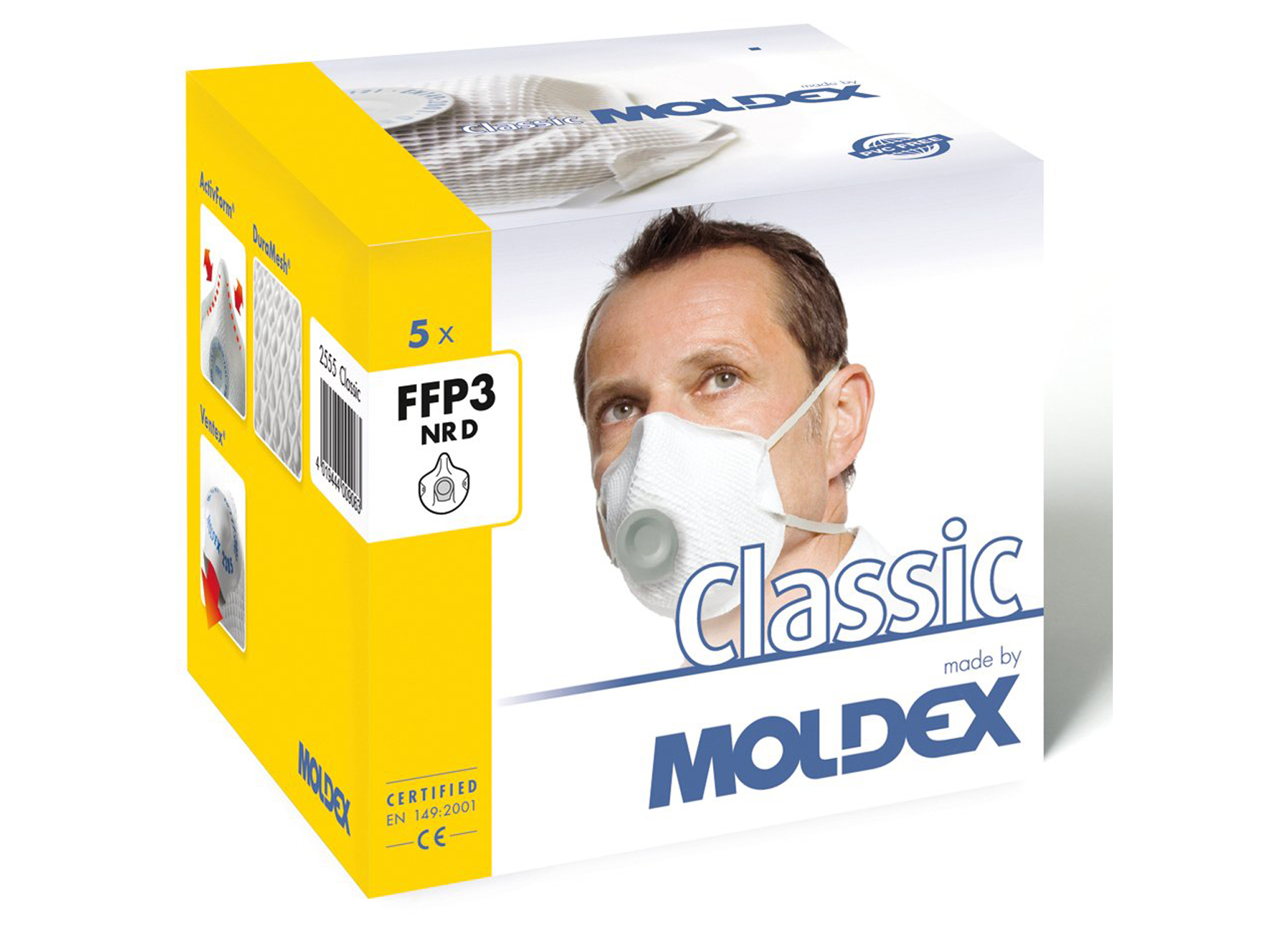 MOLDEX CLASSIC STOFMASKER FFP3 NR D 2555-55 (5 STK)