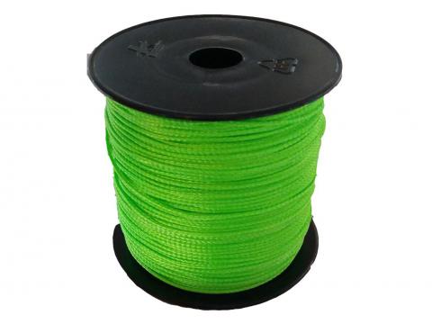 POLYESTER TRESSEE Ø1MM L=100M VERT FLUO