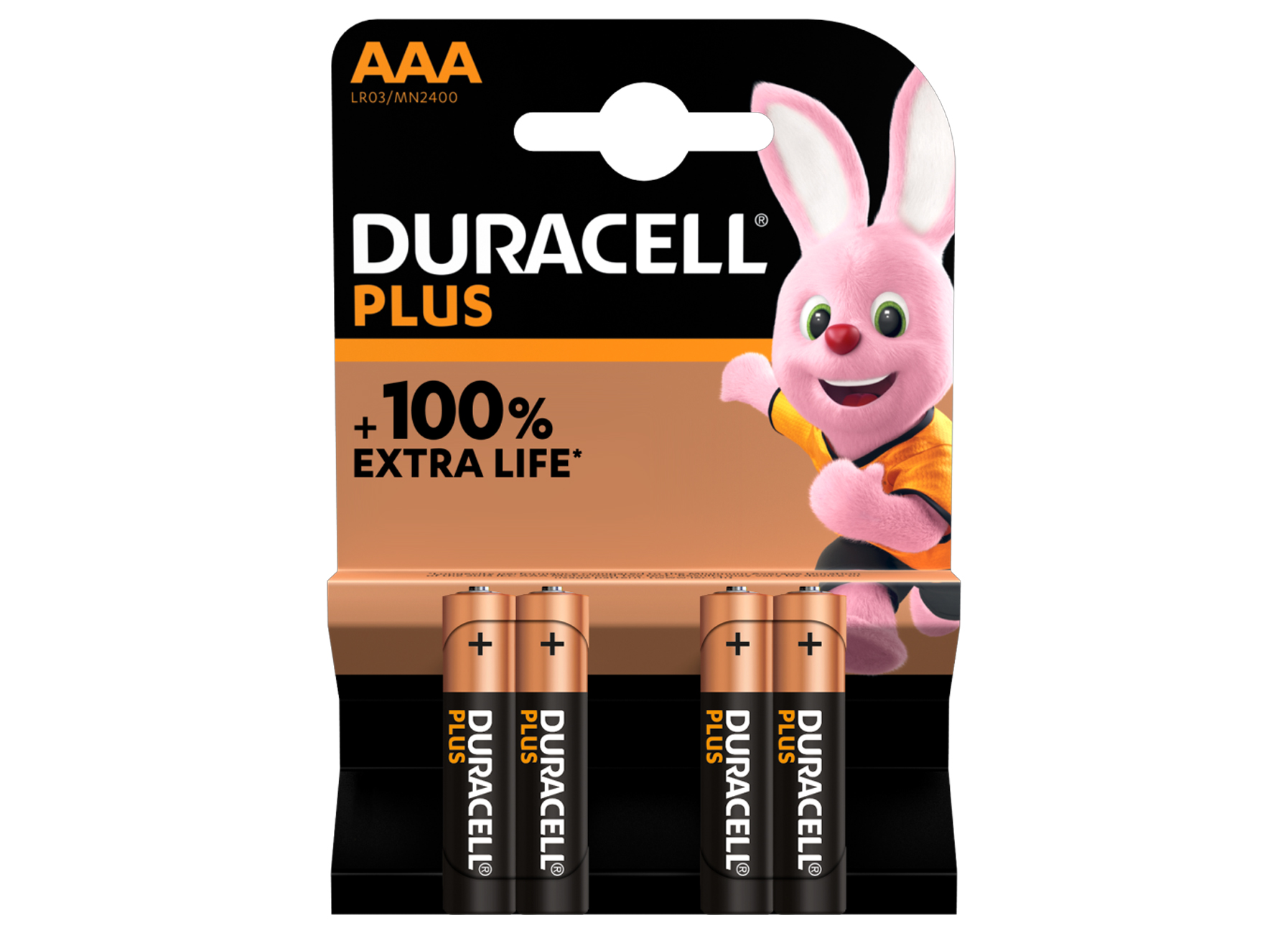 DURACELL PLUS POWER AAA MN2400 LR03 4 PACK