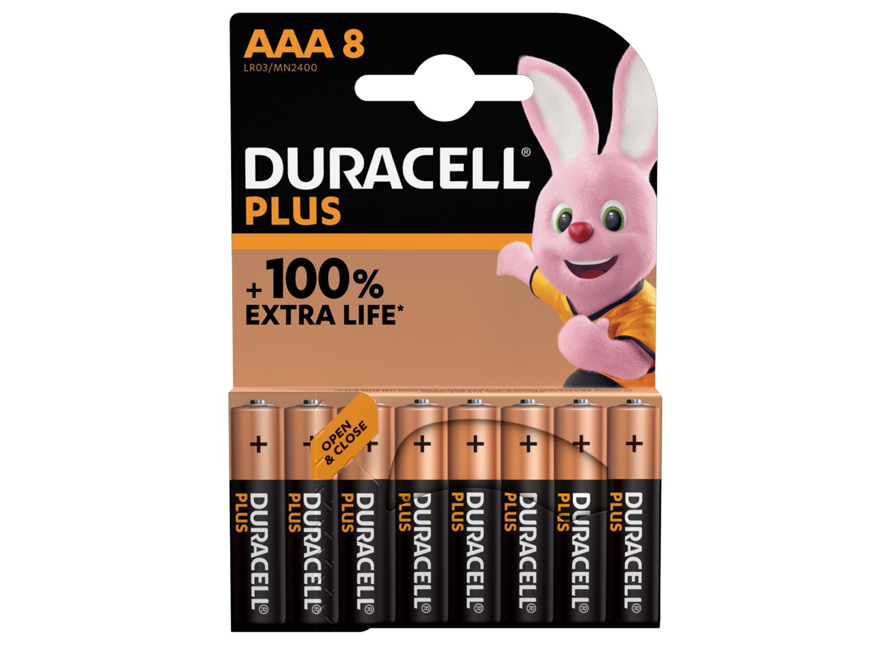 DURACELL PLUS POWER AAA MN2400 LR03 8 PACK