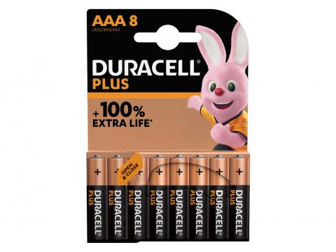 DURACELL PLUS POWER AAA MN2400 LR03 8 PACK