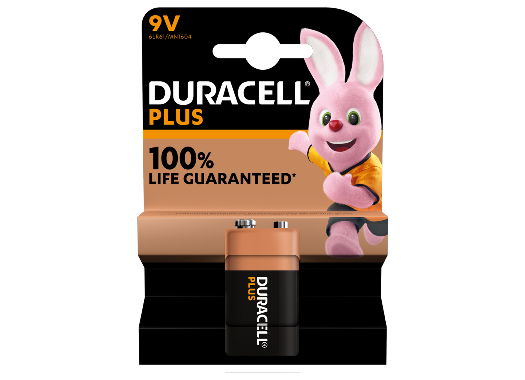 DURACELL PLUS POWER 9V MN1604 6LR61 1 PACK