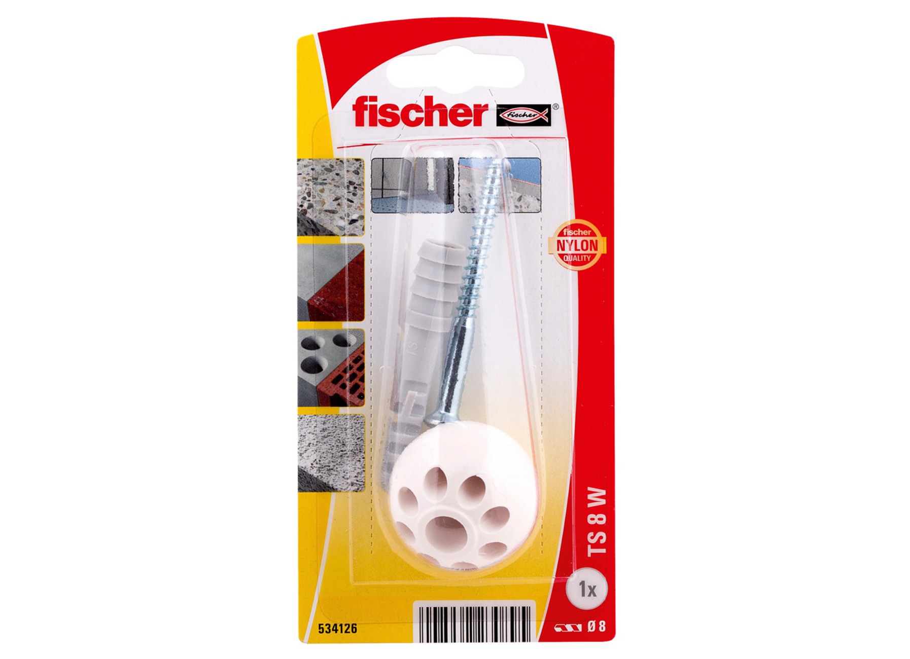 FISCHER DEURSTOP TS 8W K NV WIT