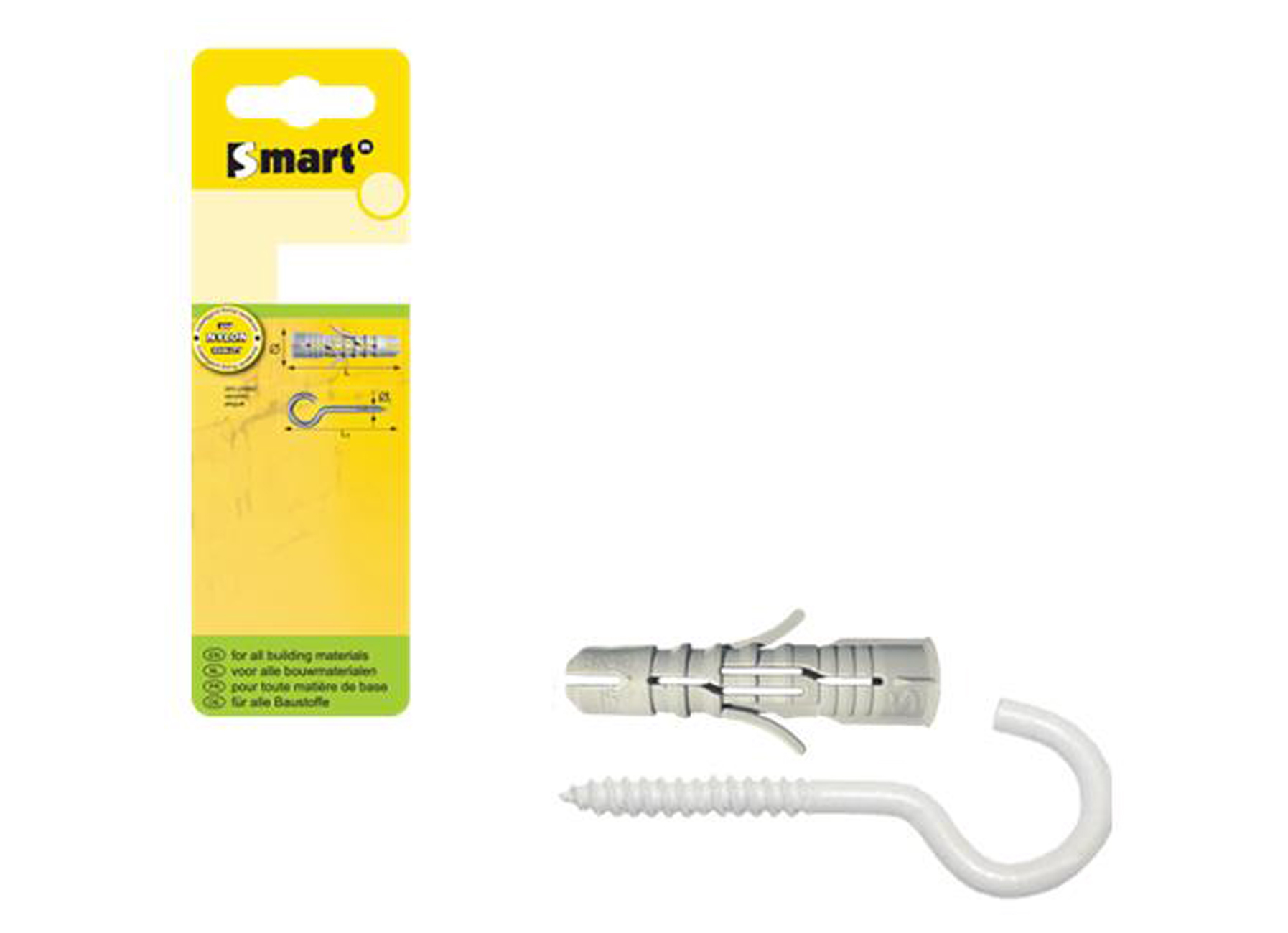 SMART CHEVILLE NYLON + CROCHET EPOXY BLANC Ø8X40