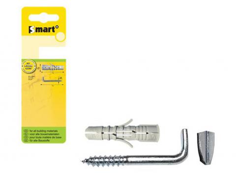 SMART-CHEVILLE + GONDS A VIS AVEC FENTE Ø8,00X40MM NYLON ZINGUE
