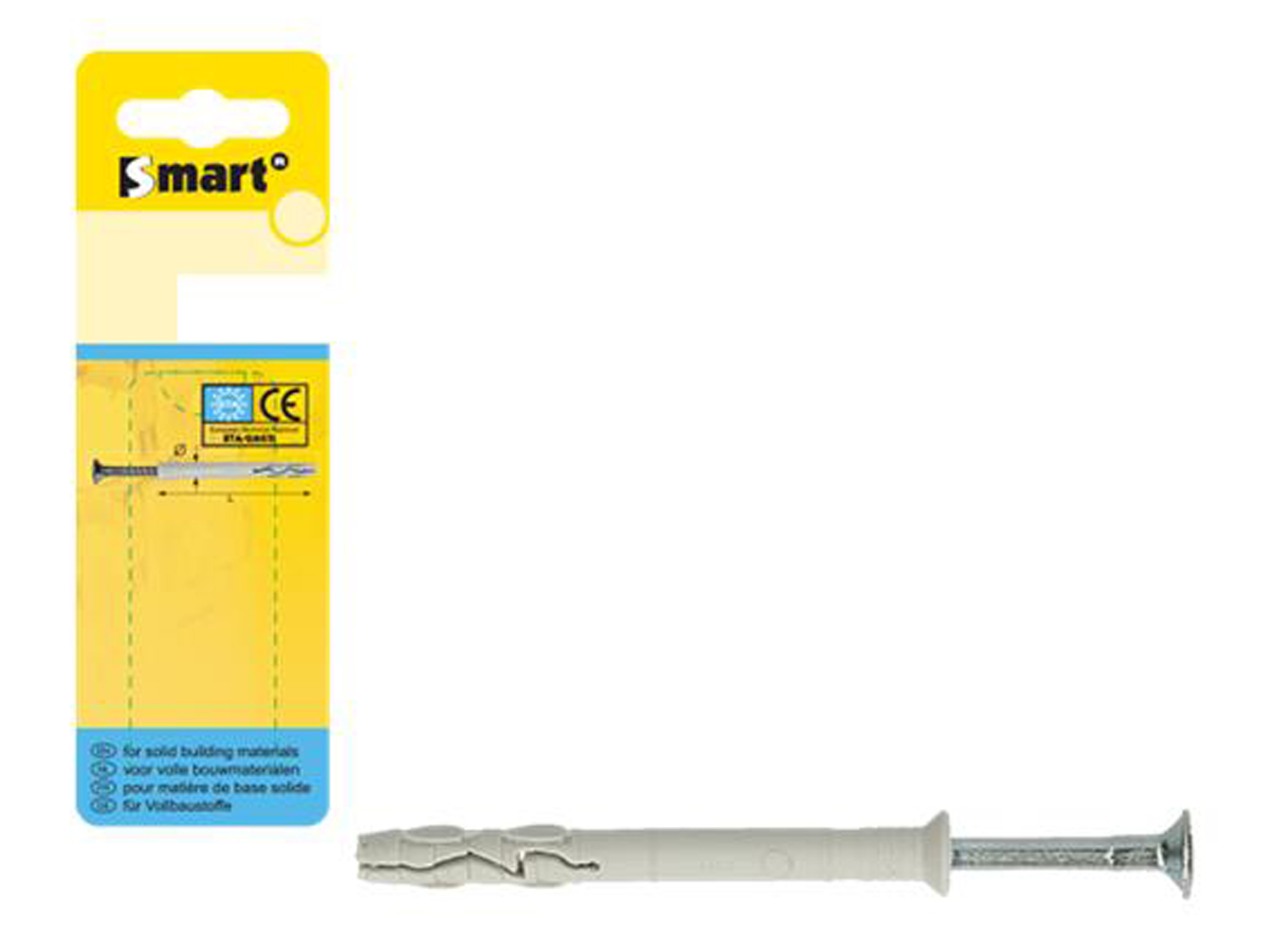 CHEVILLE A FRAPPER EN NYLON COLLERETTE FRAISEE Ø8,00X45MM GRIS 