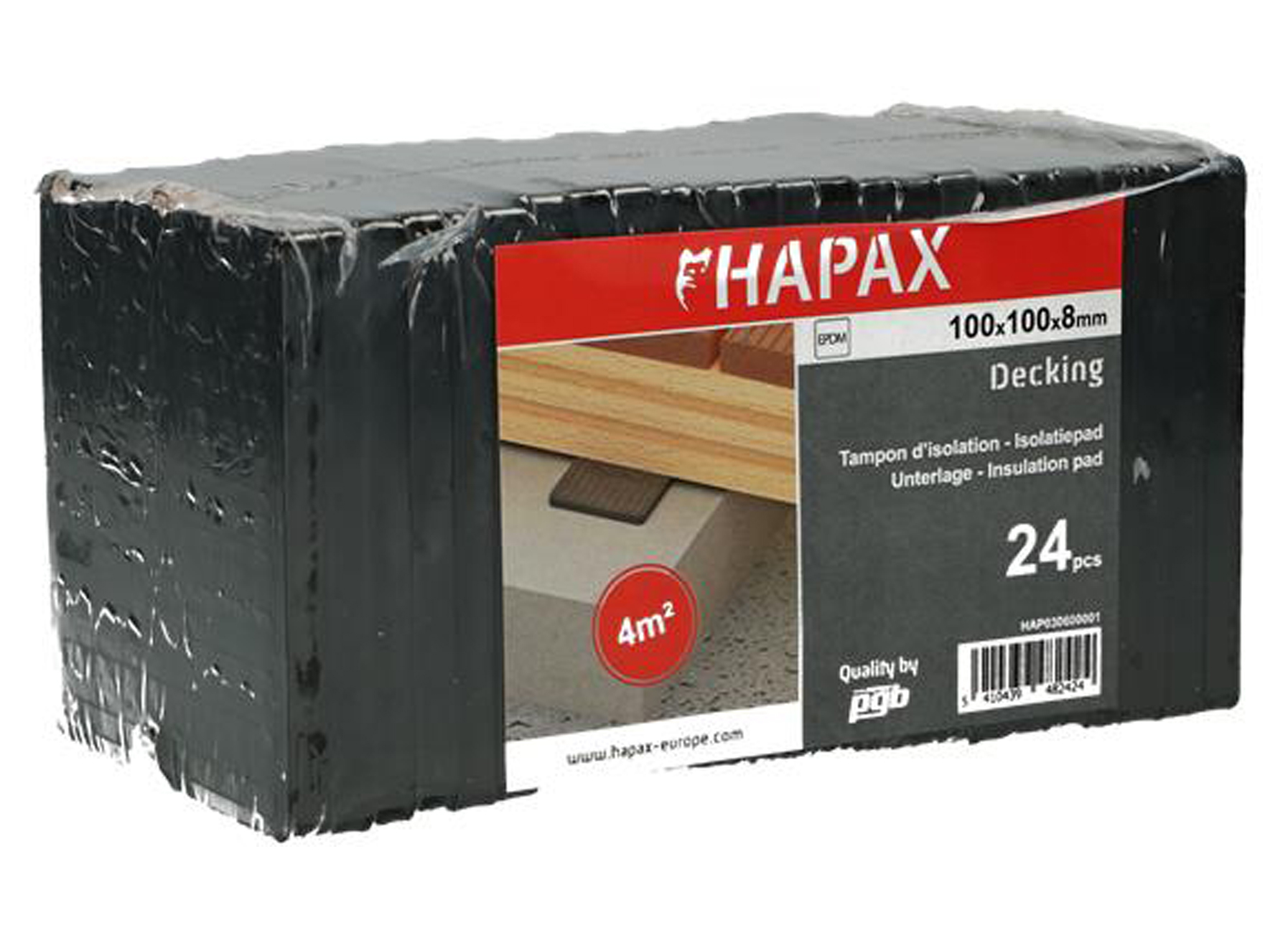 HAPAX EPDM ISOLATIEPAD 100X8,00X100MM 24 ST